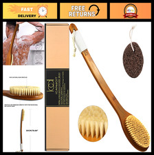 19.68" Natural Boar Bristle Bath Brush - Extra Long Anti-Slip Handle, Exfoliatin