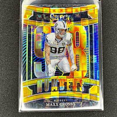 Panini 2025 Select Football Maxx Crosby Prizm Numbers #11 Gold Pandora /10