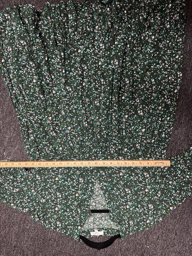 Abito babydoll a strati verde floreale cavalletto L floreale terroso indie a strati boho - Foto 3 di 6