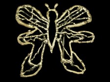 UD05162 NOS VINTAGE 1970s  BUTTERFLY  HANDMADE ART SOLID BRASS BELT BUCKLE