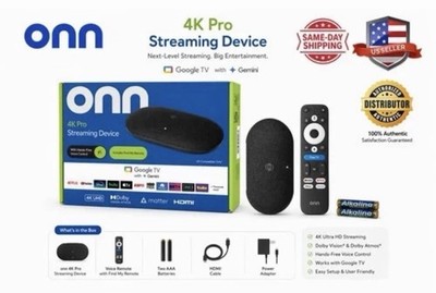 onn 4K Pro Streaming Device, Google TV with Gemini (NEW 2026 Model