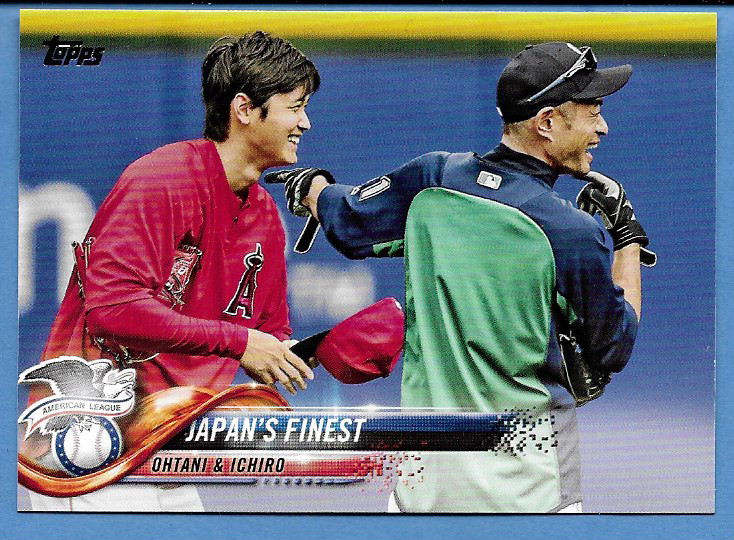 SHOHEI OHTANI 2018 TOPPS UPDATE W/ICHIRO SCHOOL ROOKIE #US153 AWESOME