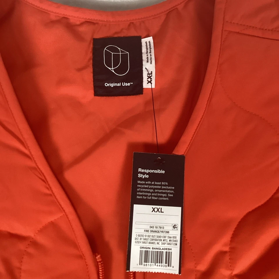 NWT..Original Use Men's sz XXL Vest Safety Hunter Full Zip orange - Image 2 of 4