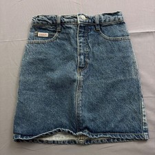 Vintage Guess USA Denim Mini Skirt High Waisted Medium Wash Blue Size 12 Girls