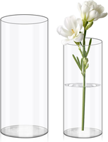 Olrla Klar Zylindrische Vasen, 3 Teiliges Set, Kleine Acryl Blumenvasen FüR Hoch
