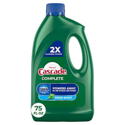 SALE- 8 PACK- Cascade Complete 75 -fl oz Fresh Scent Dishwasher Detergent