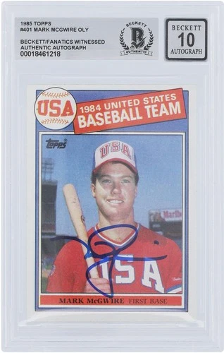 Mark McGwire USA Signed 1985 Topps 1984 US Baseball Team #401 Beckett 10 Card