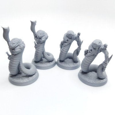 Yuan-ti - 3D gedruckt, Miniatur, 28mm Maßstab, Tabletop, TTRPG, DND