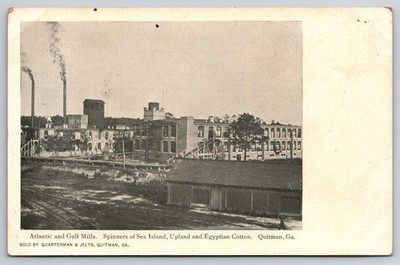 Atlantic & Gulf Mills Sea Island Egyptian Cotton Quitman Georgia GA c1905 PC