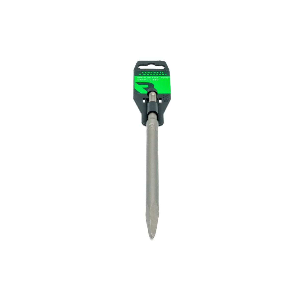 RIKA SDS Plus Chisel Steel Point 250mm For Breaking Demolition Stone & Concrete