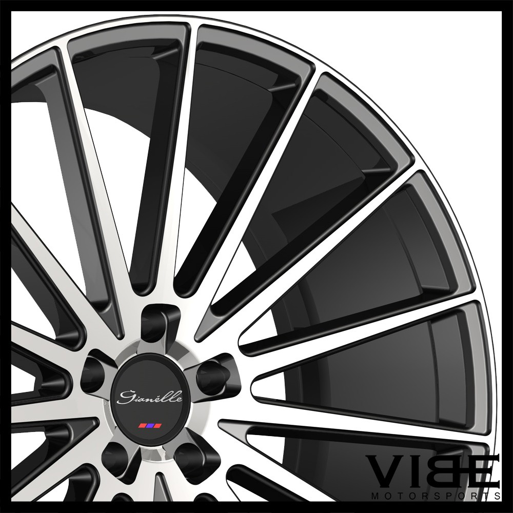 22" GIANELLE VERDI MACHINED BLACK CONCAVE WHEELS RIMS FITS MASERATI GHIBLI