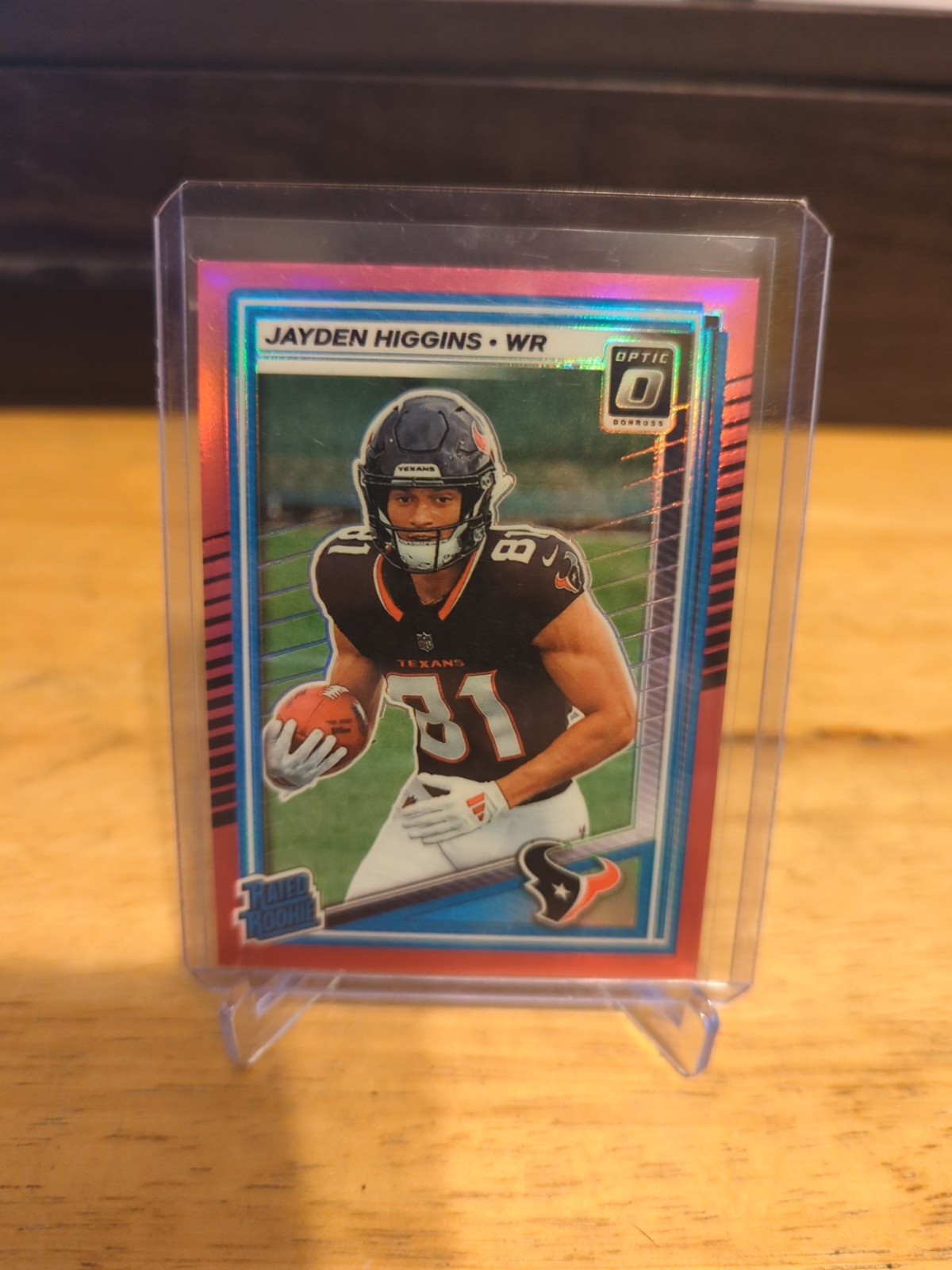 2025 Panini Donruss - Rated Rookie Jayden Higgins #225 Optic Pink Prizm (RC)