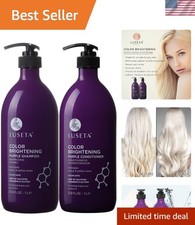 Color Brightening Purple Shampoo and Conditioner Set for Blonde and Gray Hair...