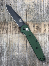 Benchmade 940BK Osborne CPM-S30V Black Blade Green Aluminum Handle Folding Knife