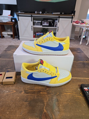 Nike Air Jordan 1 Low OG Travis Scott Canary DZ4137-700 Sz 10 Women 8.5 Men NEW 
