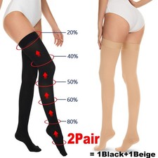 Leg Support Brace With Strap Thigh High Compression Sleeve Socks Pain Relief US