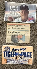 2)Detroit Free Press Newspaper Box Ads!  Sparky Anderson/ Newspaper 1987 Tigers