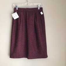 Vintage 80s Nordstrom Wool Houndstooth Pencil Skirt 8 Runs Small Dark Academia