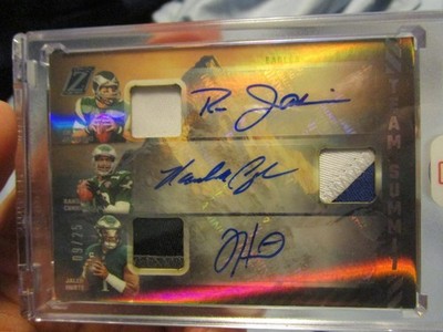 2023 PANINI ZENITH JAWORSKI/CUNNINGHAM/HURTS TEAM SUMMIT AUTO/RELIC #9/25 - READ
