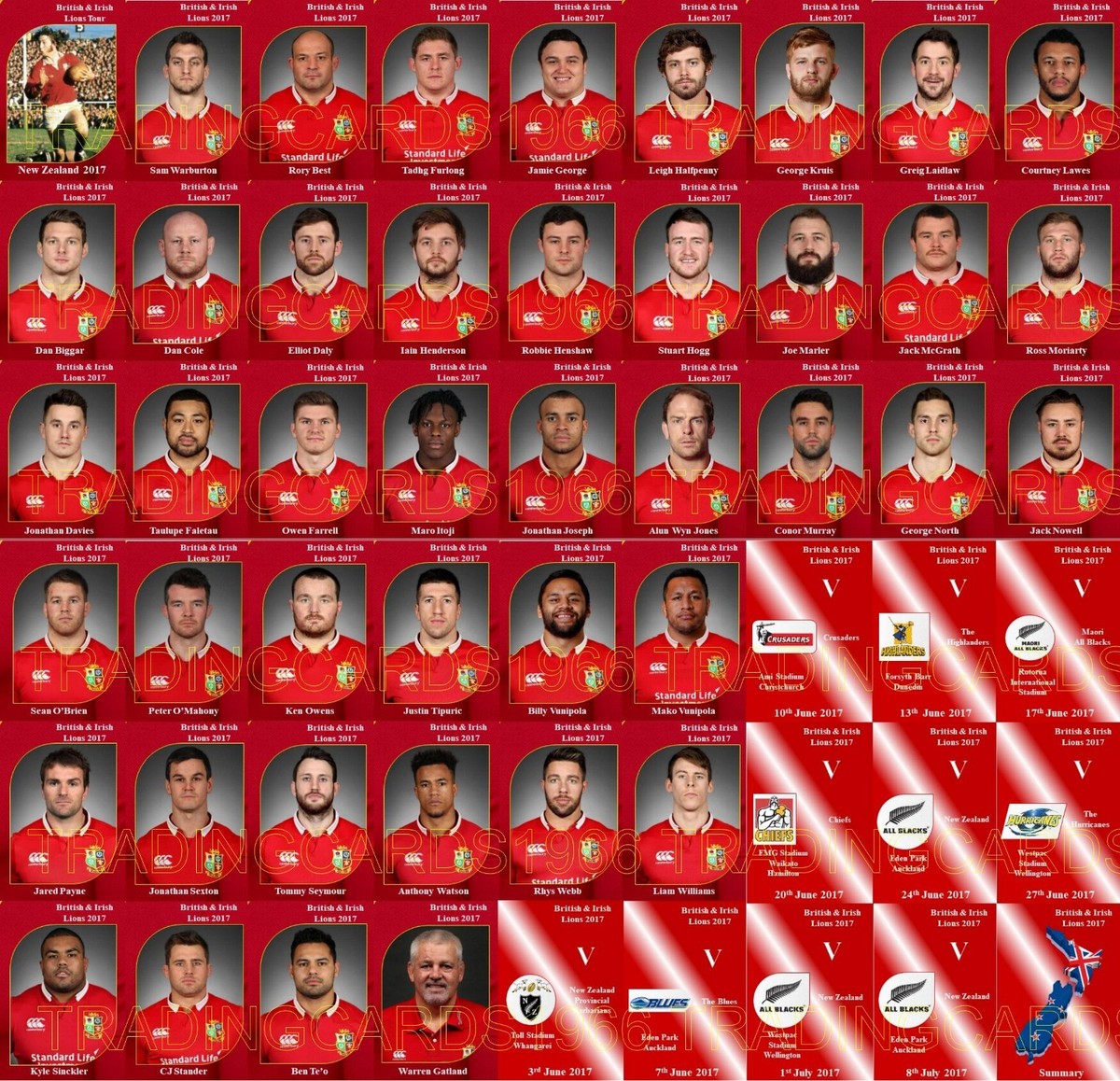 British and Irish Lions tour of New Zealand 2017 Rugby Trading