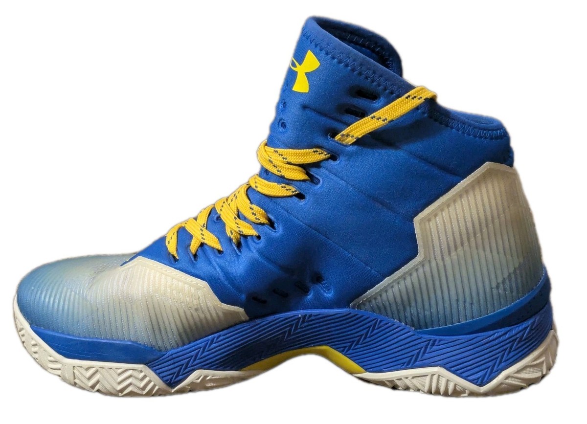 Under Armour Curry 2.5 Basketball Shoes Blue Yellow Men's US 7.5