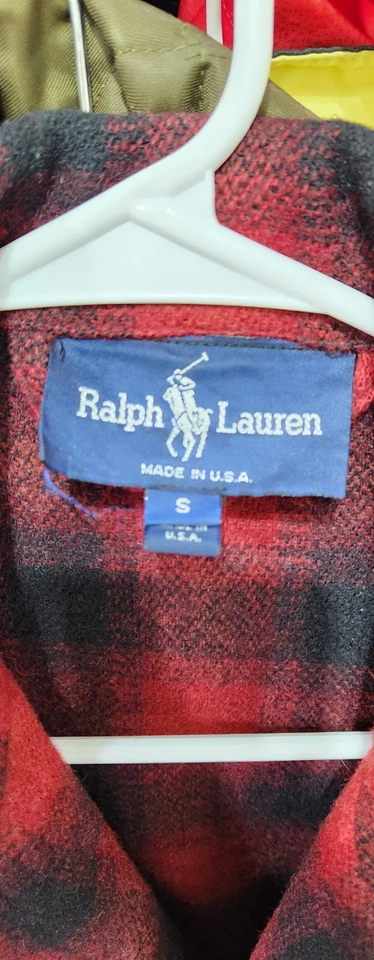 复古 Polo Ralph Lauren Mackinaw 羊毛狩猎纽扣格子夹克水牛... — 第 3/4 张图片