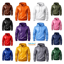 Men's Premium Leather Hoodie Handmade Genuine Lambskin Leather Jacket Hoodie