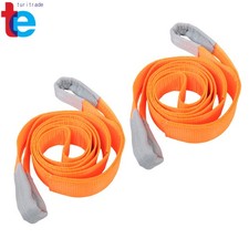 2 Pack 3 Inch x 10 FT Lifting Sling Straps Orange 25000lbs Fracture Strength
