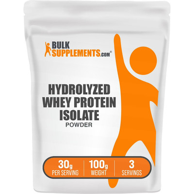 BulkSupplements Hydrolyzed Whey Protein Isolate Powder BCAAs Unflavored 100g