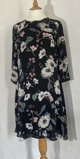 Red Herring Size 14 Dress Black Floral Lined Party Evening Wedding Cruise 1346