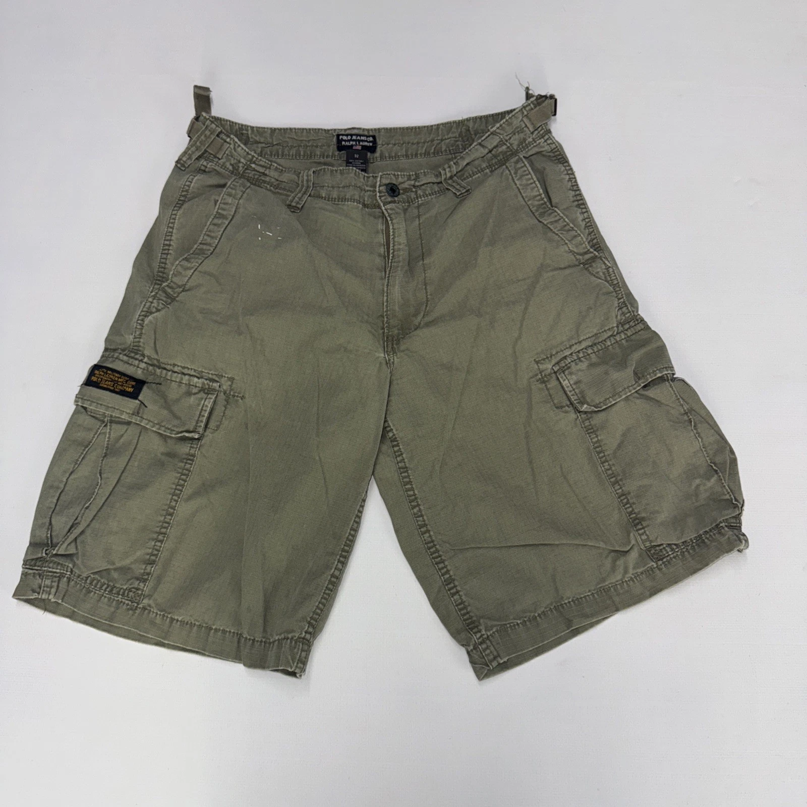 Vintage POLO JEANS CO. Cargo Shorts Mens 32 Faded Green Rip Stop Cotton
Opens in a new window or tab
