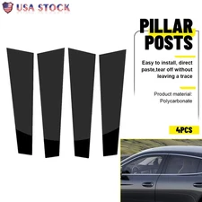 Gloss Black Pillar Post For 2009-14 Porsche Panamera Door Trim Cover Accessories