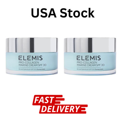2 Pack Elemis Pro-Collagen Marine Cream SPF 30 1.6 oz 50 ml  4-5 days Delivery