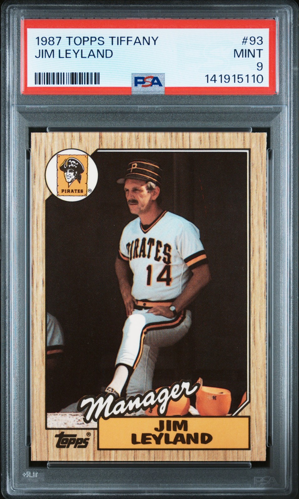 1987 TOPPS TIFFANY #93 JIM LEYLAND PSA 9