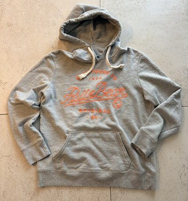 Pull & Bear Kapuzenpulli Gr. L, Sweat-Shirt grau, mit Neonschrift