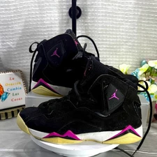 (N1) Nike Air Jordan True Flight br VII Black Fushsia Sz 7Y br 342775-001