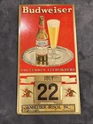 Budweiser Anheuser Busch Tin Over Cardboard Calendar Sign Vintage