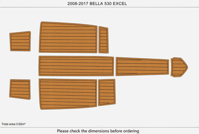 2013 Bella 530 EXCEL Boat Swim Platform Cockpit EVA Pad Faux Teak Flooring Mat