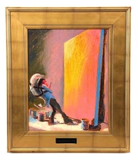 Life is Better When You Have a Porpoise, Jeff Leedy Oil Pastel on Textured Board