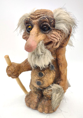 Nyform Troll Norway Old Man Walking w/ Stick Hand Made Norway Figurine #116