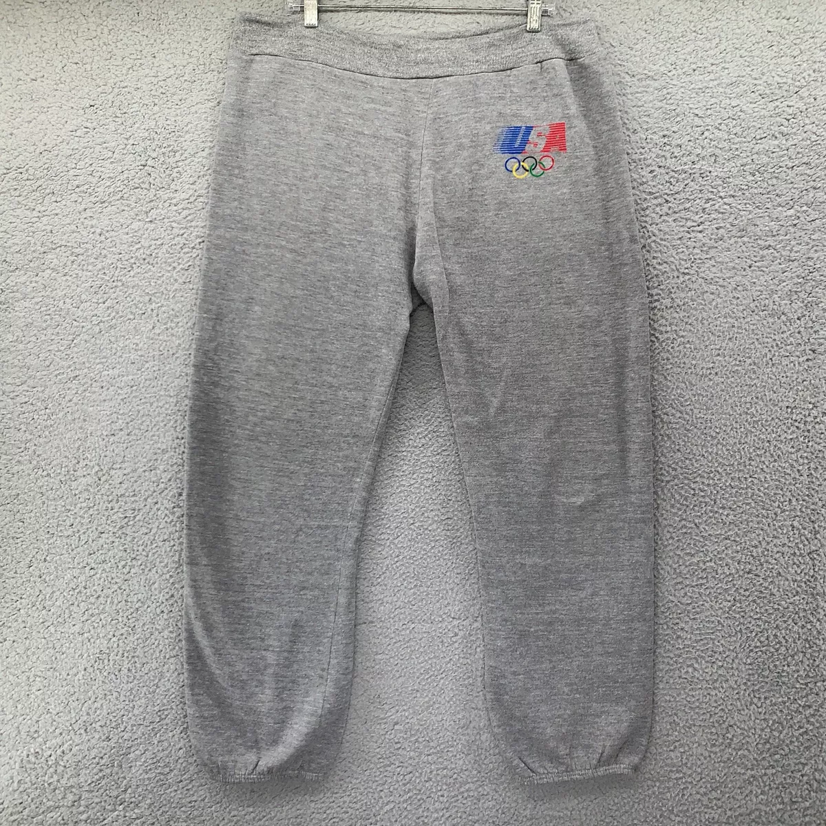 Vintage Levi's Olympics Sweatpants Mens Large Gray Red Blue USA 80s 1984  Jogger