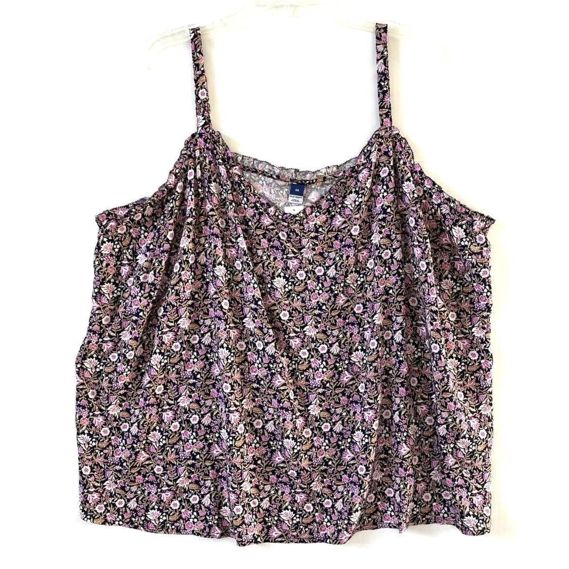 Old Navy Womens Blue Pink Floral Boho Sleeveless Cami Top Size 3X Prairie New
