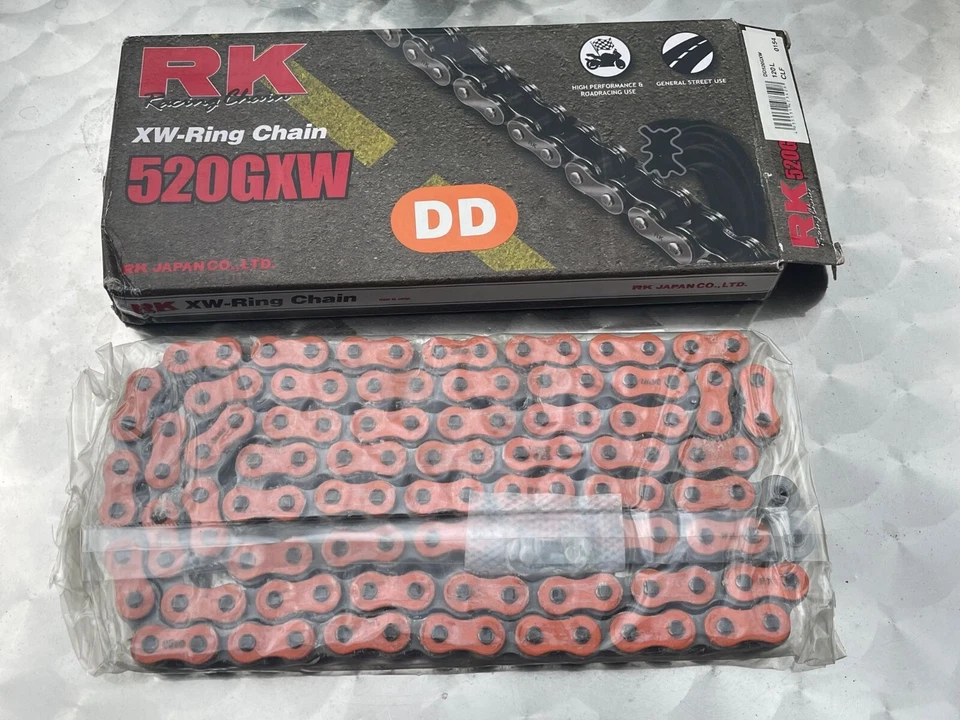 Kette 112 Glieder für KTM 125 Duke, 390, RC125, RC 390, orange, RK520GXW, neu - Bild 2 von 4