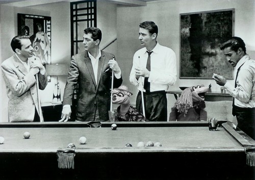 Rat Pack Playing Snooker Sinatra Martin Lawford Davis Hollywood Icons Poster - Picture 2 of 5