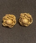 Vintage Signed Miriam Haskell Golden Birds Nest Screw Back Clip On Earrings