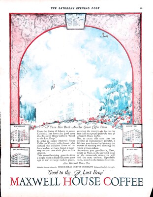 Original Vintage Maxwell House Coffee Ad: Good to last drop, another plant...