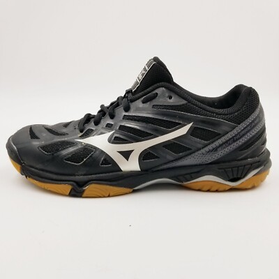 Mizuno Women's Size 8 Wave Hurricane 3 Black Silver Volleyball Shoes Sneaker EUC