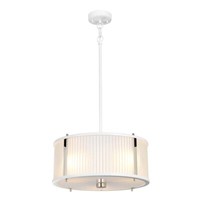 Pendellampe Deckenleuchte HäNgelampe Stahl Glas Nickel D 40 Cm Esszimmerlampe