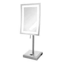 Lighted Tabletop Makeup Vanity Mirror -Chrome Finish- Rectangular 6.5” X 9” Desi