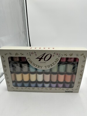 vintage brother embroidery thread box New Sealed 40 Colors Country